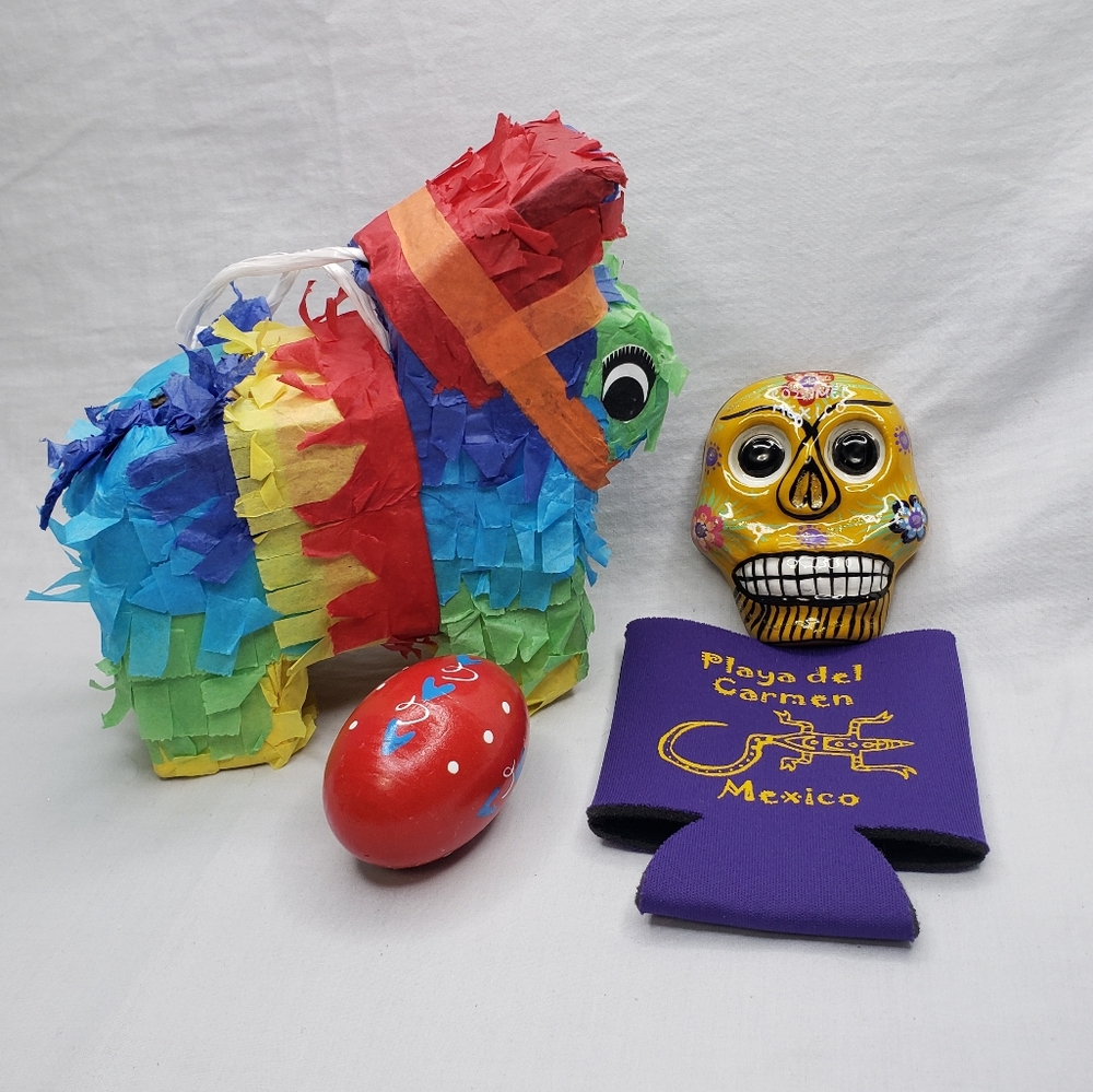 Colorful Mini Piñata and Mexican Souvenir Set Cozumel And Playa Del Carmen